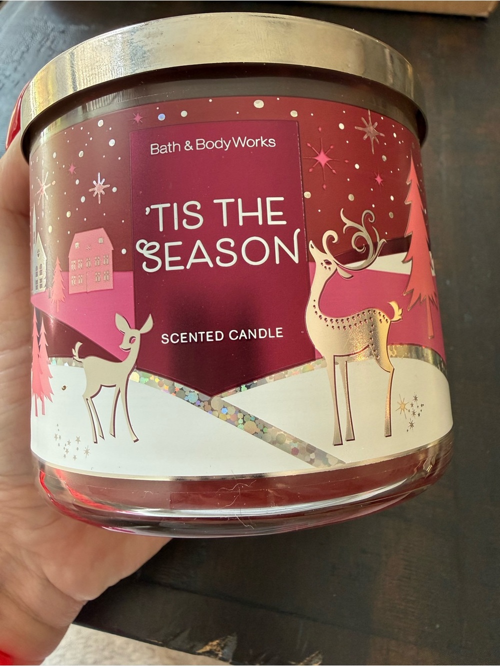 New Bath & Body Works 'Tis The Season Scented Candle - Pink
